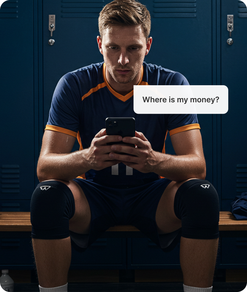 Athlete payment challenges illustration